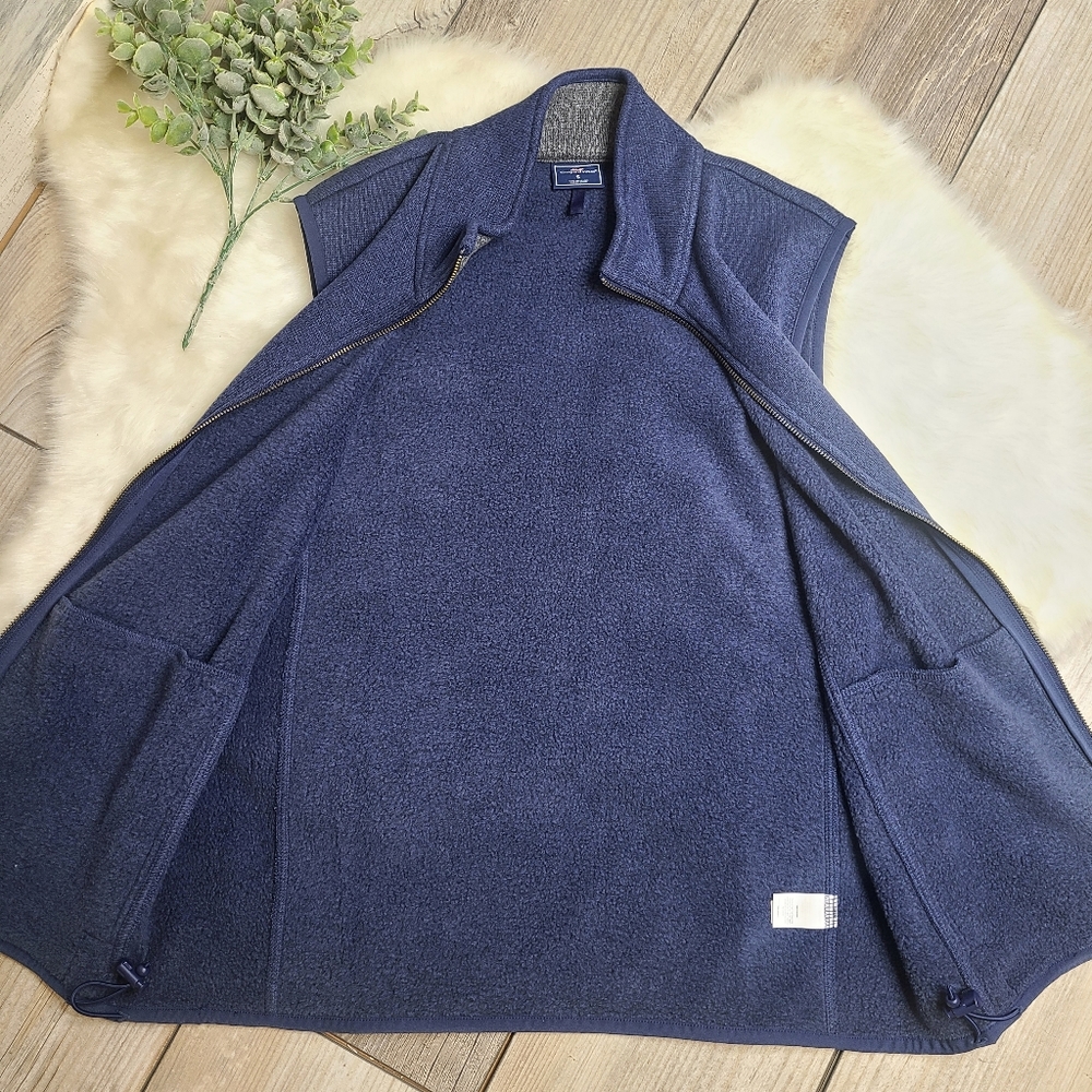 Men's Vineyard Vines Navy Blue Sweater Fleece Vest - Picture 13 of 13